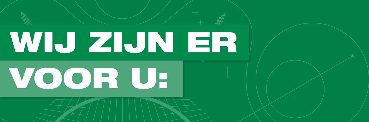 Green Banner that says "We are here for you"