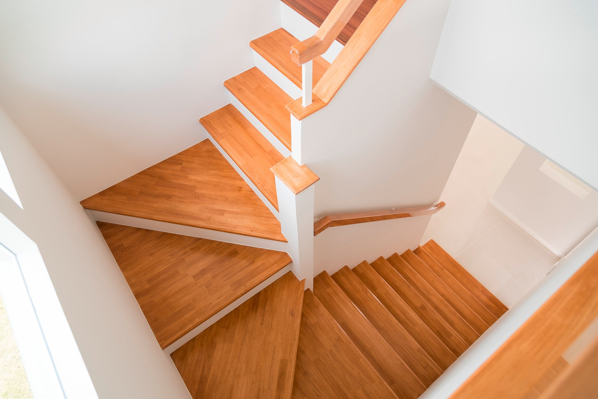 Pattern of Wooden stairs in the house.